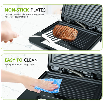 iBELL SM410N Sandwich Maker with Non Stick Sandwich Plates Grill & Toast, Electric, Nonstick, 800 Watt (Black)