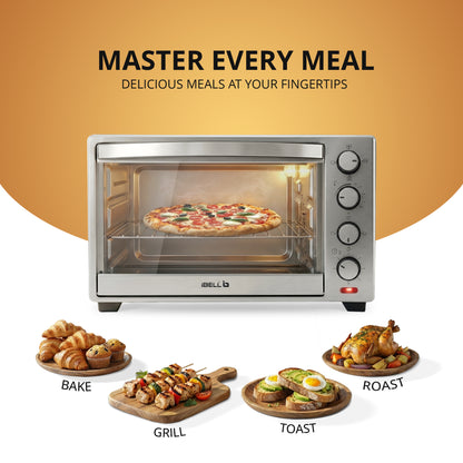 IBELL Oven Toaster Grill OTG, 30 Litre, Stainless Steel Body, Convection Fan, Rotisserie, Adjustable Temperature & Timer, SS30LGDLX (Sliver)