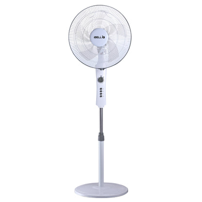 IBELL STORM P10 WHITE High Speed Pedestal Fan, 5 Leaf, 406mm, 2 hour Timer, Stand fan with Copper Motor (White)