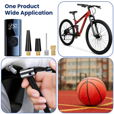 iBELL TI1070M Wireless Tyre Inflator — 60 W with 4000 mAh Rechargeable Battery, Type‑C Charging, 2× Faster Inflation, Smart Preset Modes for Car & Motorbike (Black)