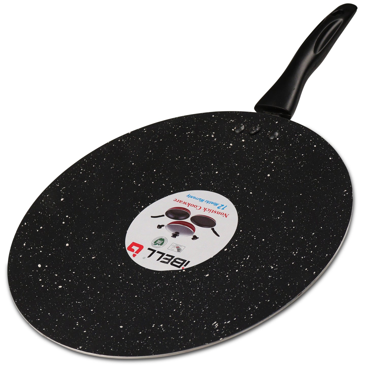 IBELL 3 Layer Durable Aluminium Non Stick Tawa Pan for Dosa/Roti/Chapati (290MM) Black