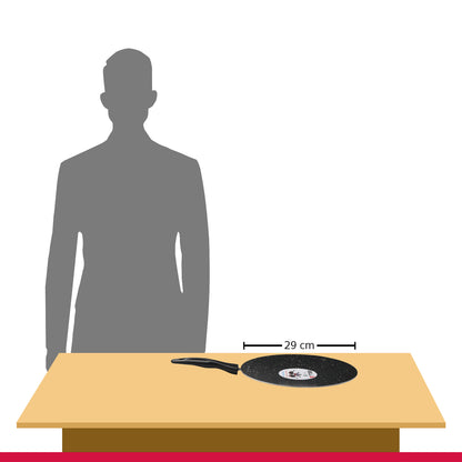 IBELL 3 Layer Durable Aluminium Non Stick Tawa Pan for Dosa/Roti/Chapati (290MM) Black