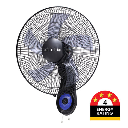 IBELL BLADE WF1980 Premium Wall Fan with 5 Leaf, Low Noise Motor,High Speed - Black, 9 inches