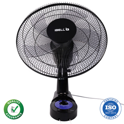IBELL BLADE WF1980 Premium Wall Fan with 5 Leaf, Low Noise Motor,High Speed - Black, 9 inches