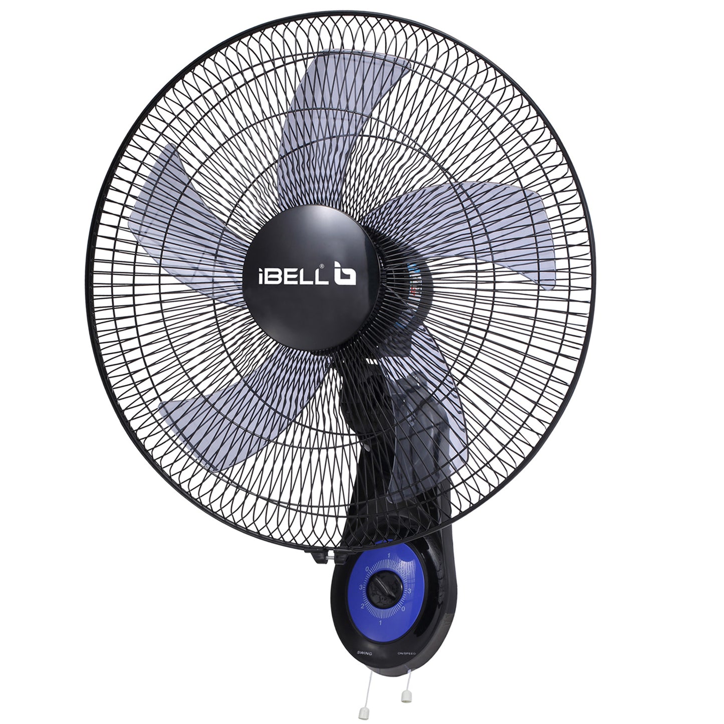 IBELL BLADE WF1980 Premium Wall Fan with 5 Leaf, Low Noise Motor,High Speed - Black, 9 inches