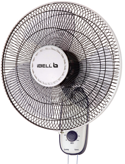 IBELL 9816WF High Speed Wall Fan with 3 Leaf, 406mm, Low Noise Motor (Ivory White)
