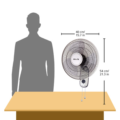IBELL 9816WF High Speed Wall Fan with 3 Leaf, 406mm, Low Noise Motor (Ivory White)