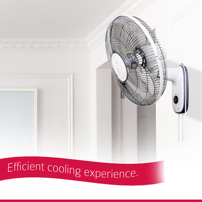 IBELL 9816WF High Speed Wall Fan with 3 Leaf, 406mm, Low Noise Motor (Ivory White)