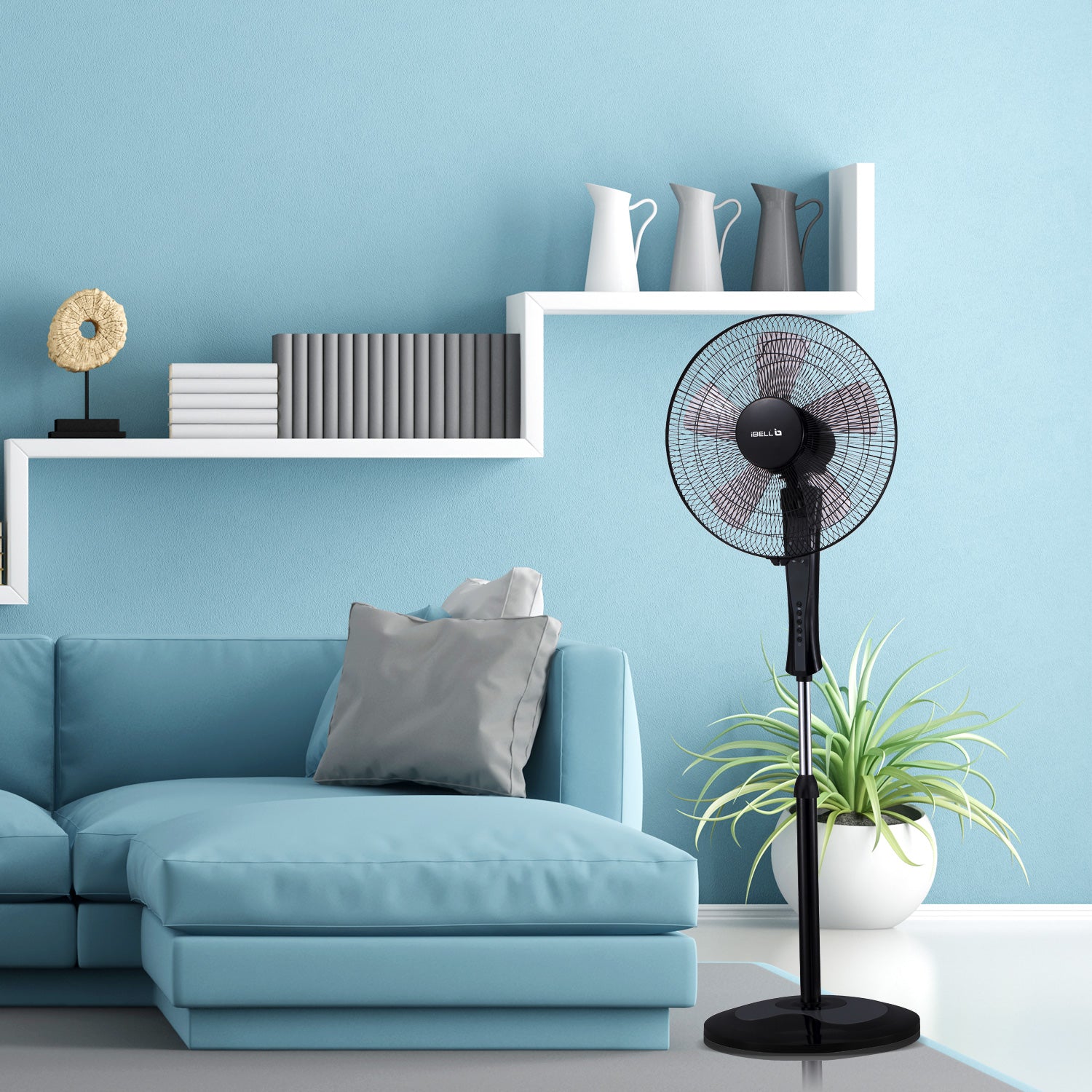 IBELL WINDP10 Pedestal Fan 5 Leaf with Remote and High Air Flow,406mm ...