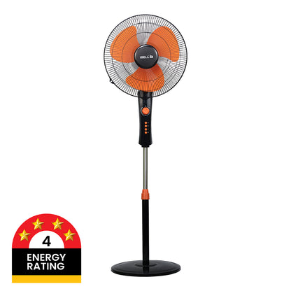 IBELL ZEPHYR03 Pedestal Fan 3 Leaf 400mm with Timer and High Speed motor (Orange)