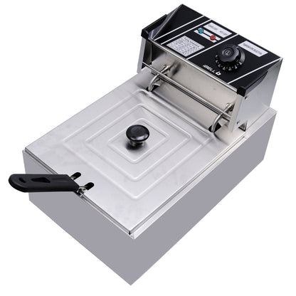 iBELL DF610M Electric Deep Fryer 6 Litre Stainless Steel 2500W with Variable Temperature Control, Silver