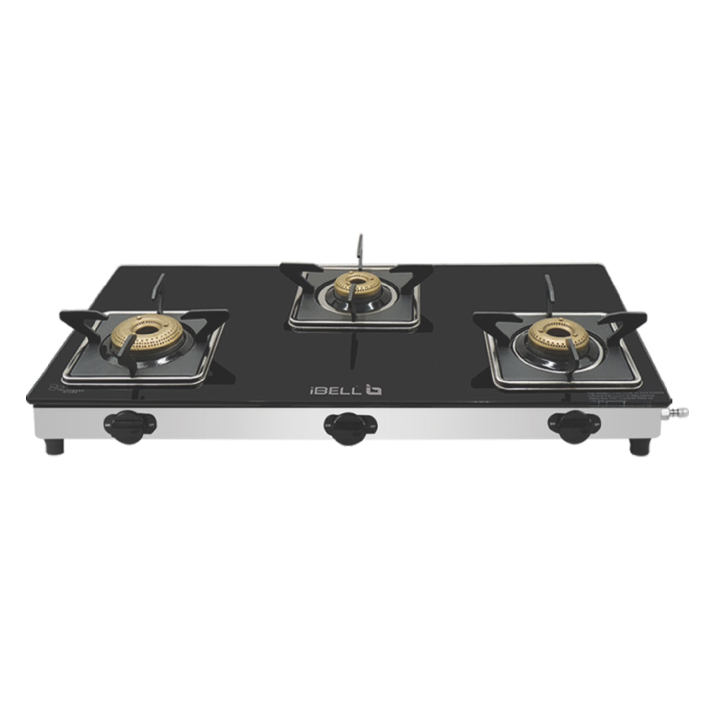 iBELL IBL GS8413 STAR  SS 3 Burner Gas Stove – Glass Top Top, ISI Marked, Toughened Pan Support