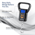iBELL LS520M Luggage Weighing Scale, Portable, 50 KG, Hook Type with Digital LED Screen, Tare Function, Auto Power off, Data Look Function, Over Load & Low battery Indicator (Black)