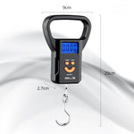 iBELL LS520M Luggage Weighing Scale, Portable, 50 KG, Hook Type with Digital LED Screen, Tare Function, Auto Power off, Data Look Function, Over Load & Low battery Indicator (Black)