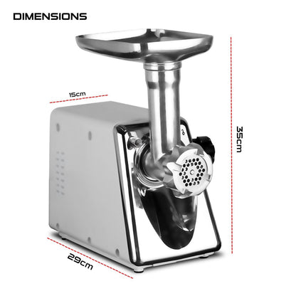 iBELL Stainless Steel Mt1750Y Meat Grinder, 1800W, Heavy Duty Mincer Machine for Mincing/Chopping Meat, Keema/Sausage/Kebab Maker (Silver)