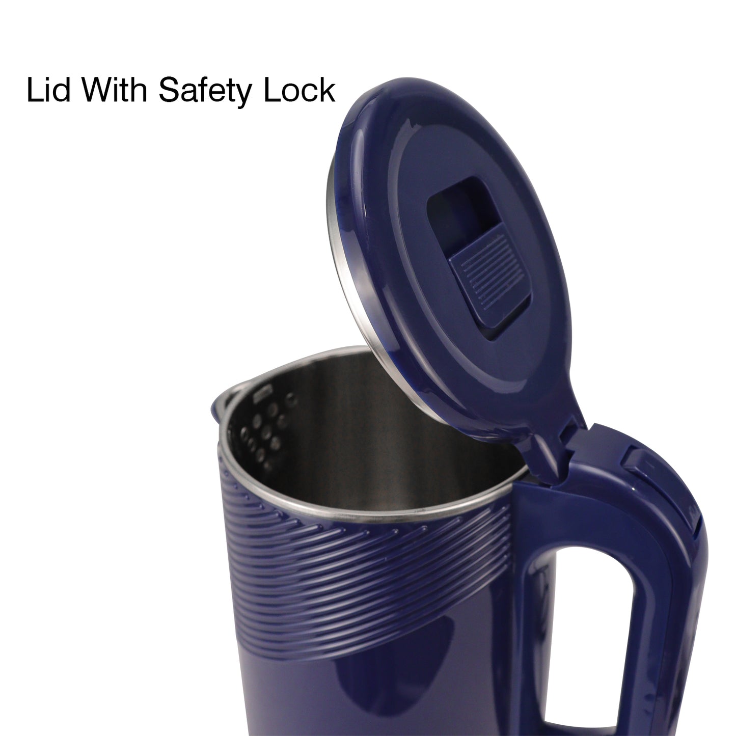 iBELL PEK20BLPLUS Premium Electric Kettle, 2 Litre, 1600W, Auto Cut-Off Feature, Stainless Steel with Insulation, 360 degree Rotating Base, Safety Lid With Locking Mechanism (Blue)