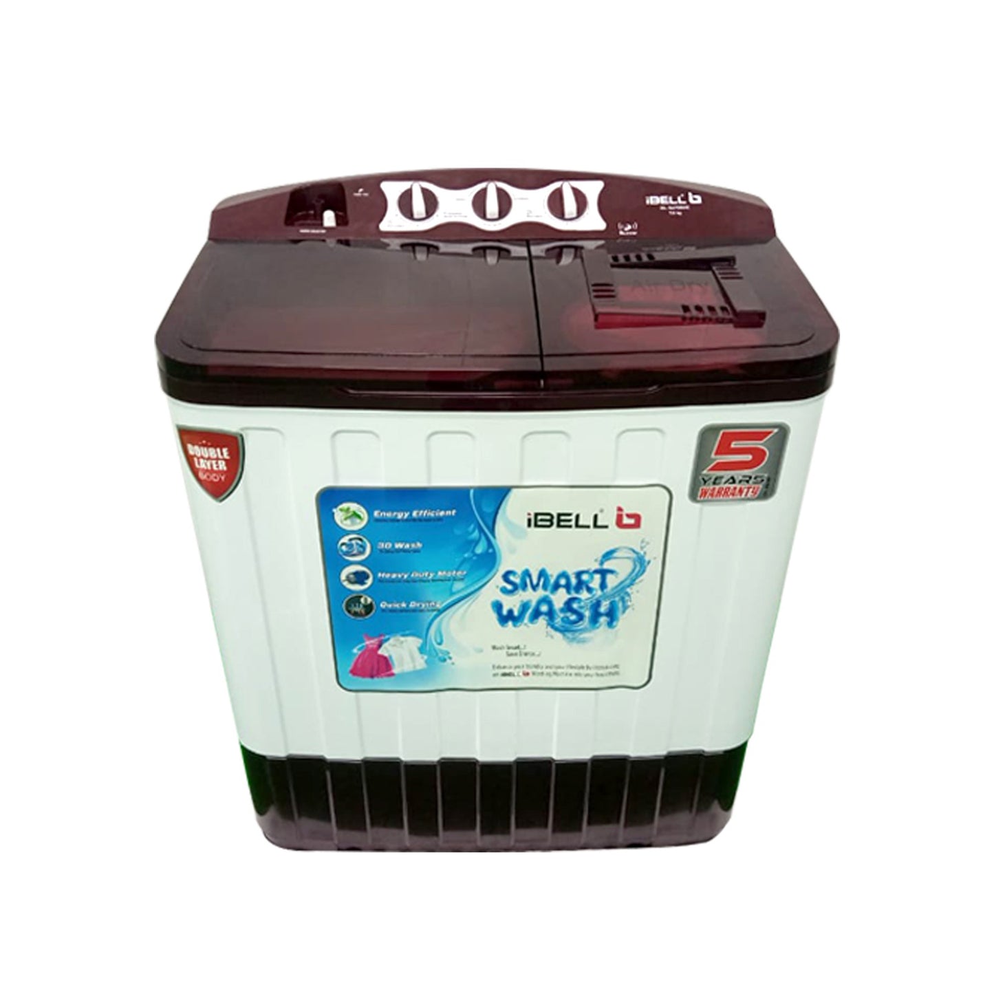 iBELL IBL SA 7500E 7.5 kg Semi Automatic Washing Machine – Twin Tub, Powerful Wash, Energy Efficient