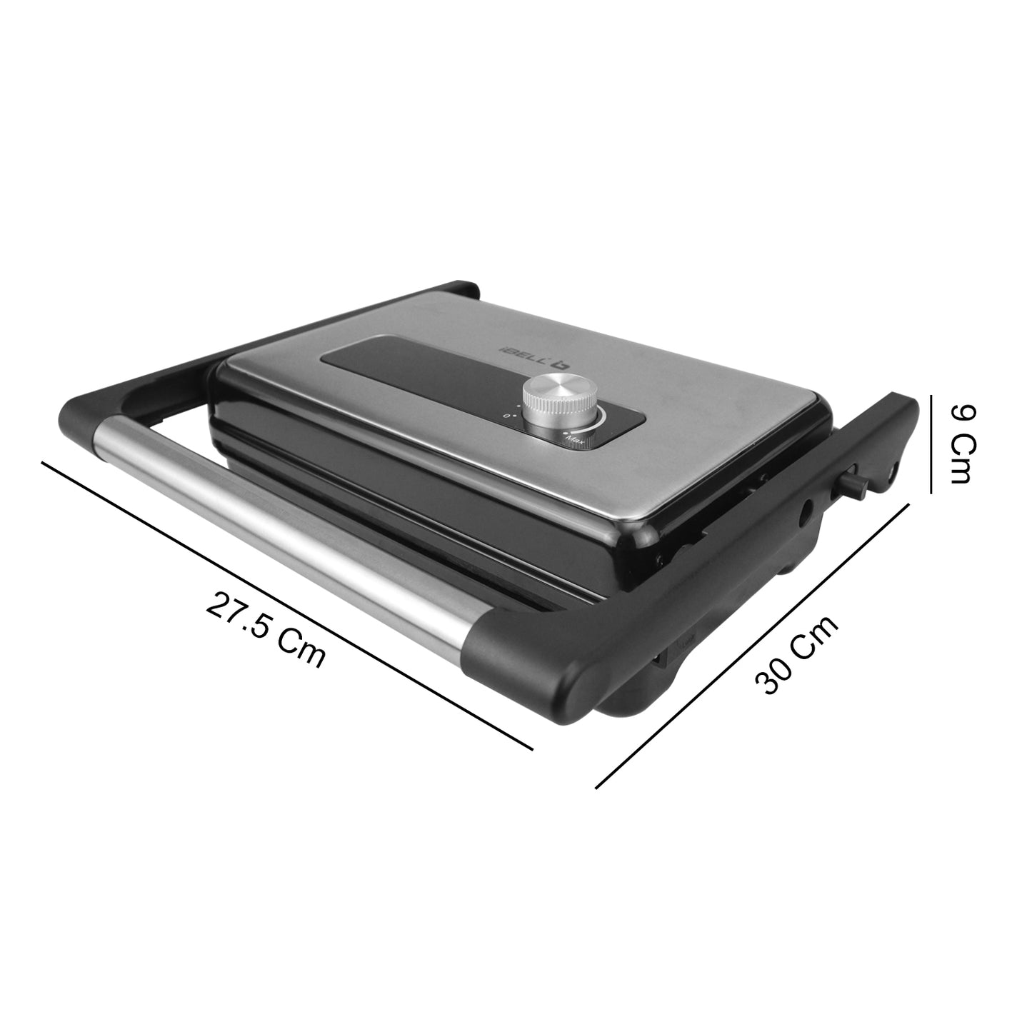 iBELL SM1700G Sandwich Maker with Floating Hinges, 1700Watt, 180 Degree Openable Plates for Grill/Toast, Temperature Control Knob (Black)