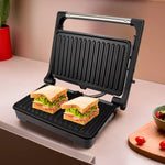 iBELL SM1700G Sandwich Maker with Floating Hinges, 1700Watt, 180 Degree Openable Plates for Grill/Toast, Temperature Control Knob (Black)