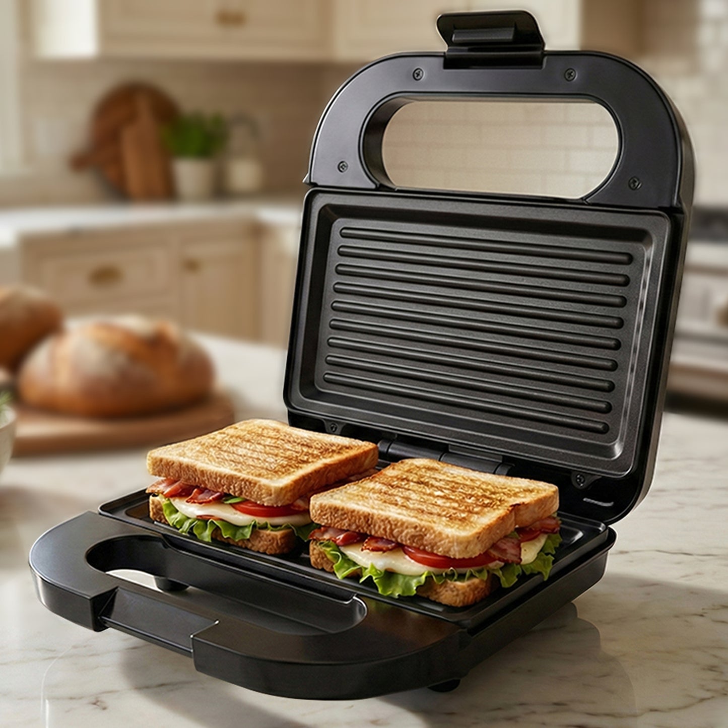 iBELL Sm3010M 3-In-1 Sandwich Maker Big Size, 1300 Watt, 2 Year Warranty, With Automatic Temperature Control And Detachable Plates For Toast/Waffle/Grill (28.5 X 25 10 Cmblack 3010)