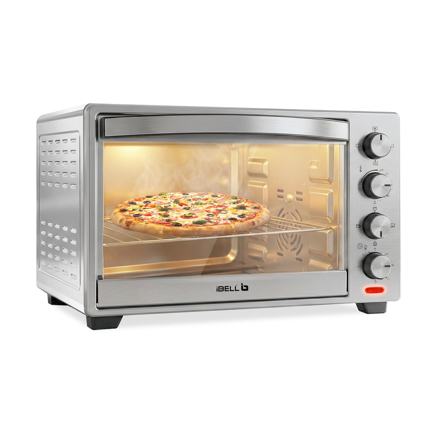 IBELL Oven Toaster Grill OTG, 30 Litre, Stainless Steel Body, Convection Fan, Rotisserie, Adjustable Temperature & Timer, SS30LGDLX (Sliver)