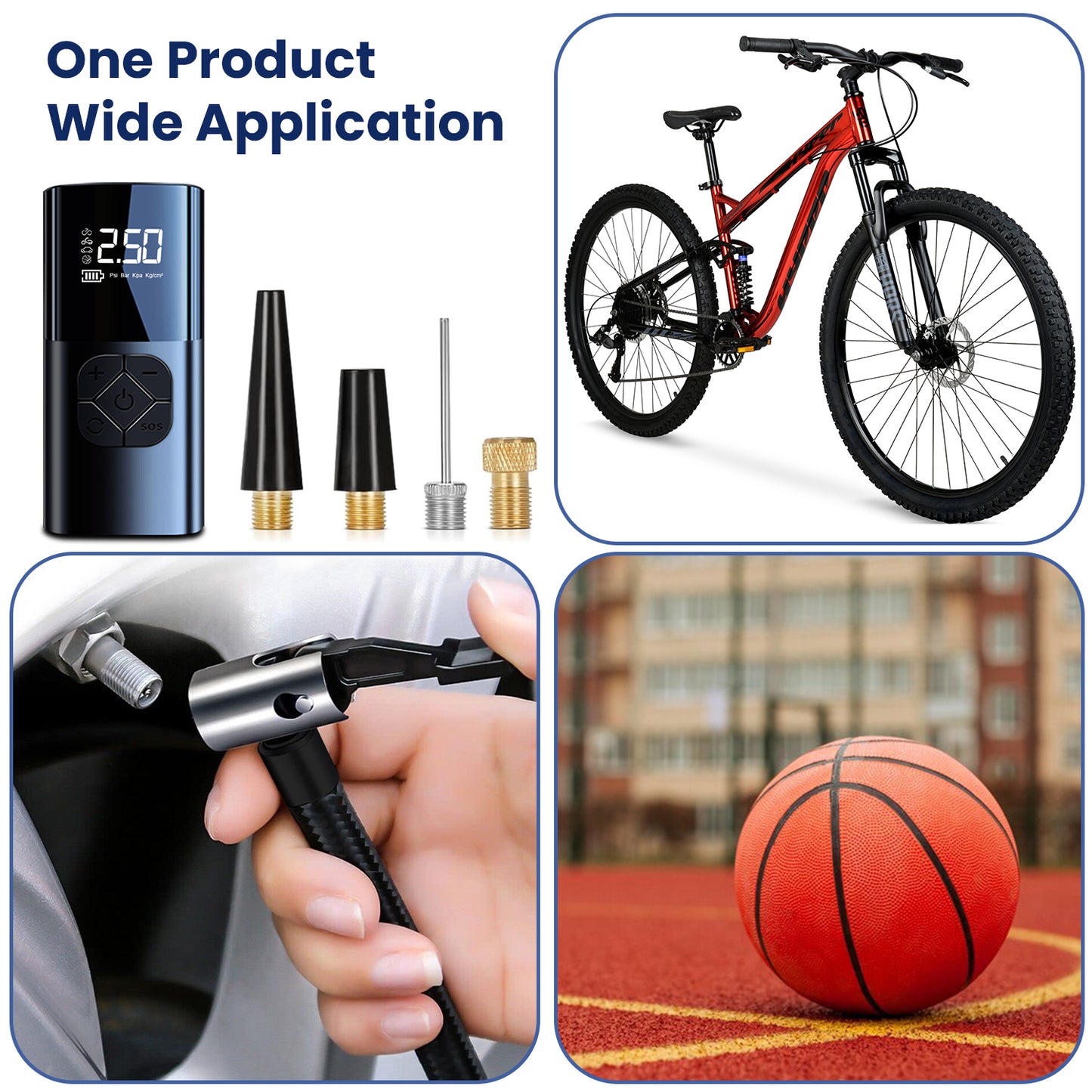 iBELL TI1070M Wireless Tyre Inflator — 60 W with 4000 mAh Rechargeable Battery, Type‑C Charging, 2× Faster Inflation, Smart Preset Modes for Car & Motorbike (Black)