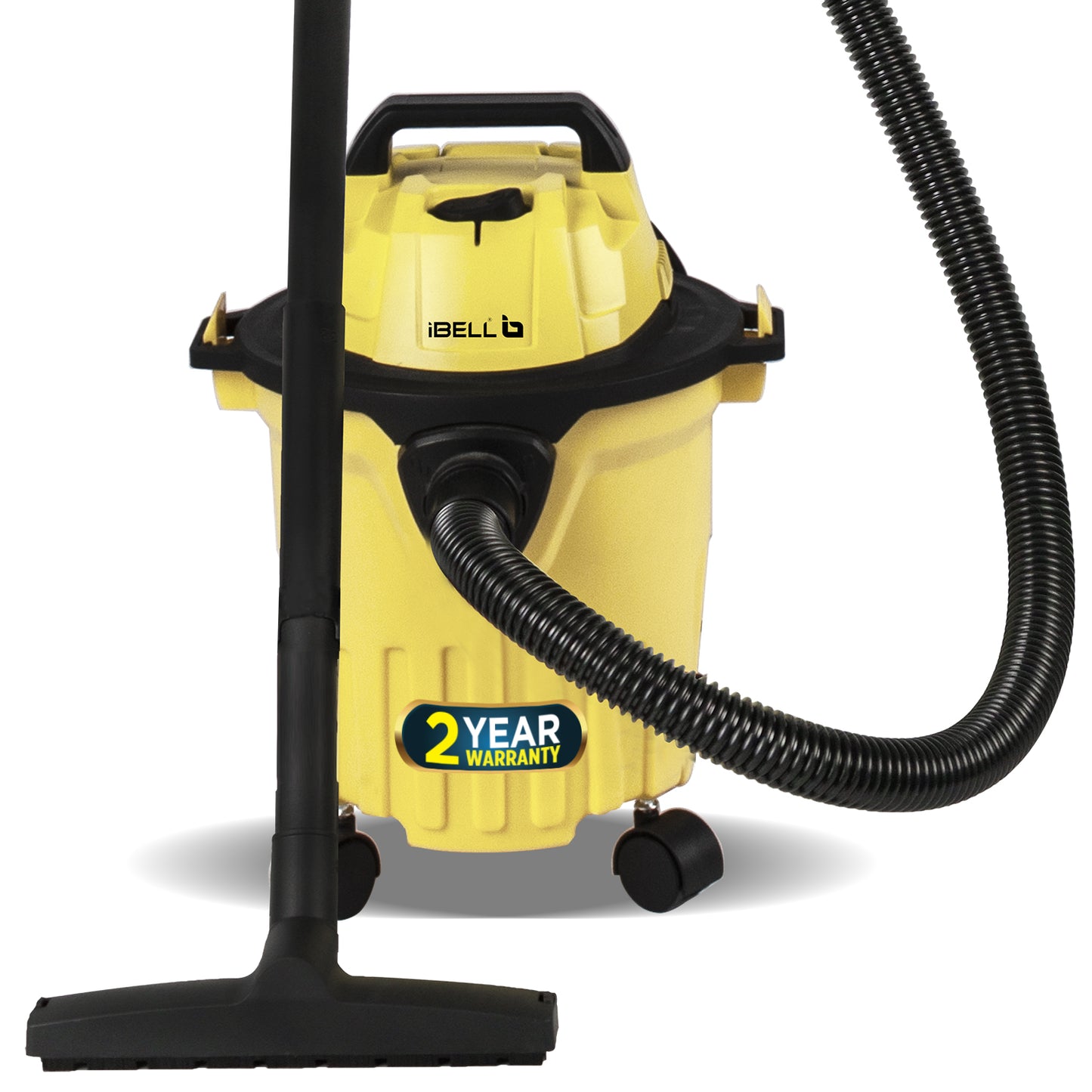 IBELL 120YB Vacuum Cleaner for Home Use, Wet & Dry, 1200W, 12L Capacity, Washable Dust Bag, 21.7 KPa Suction Power, Blower Function (Yellow)