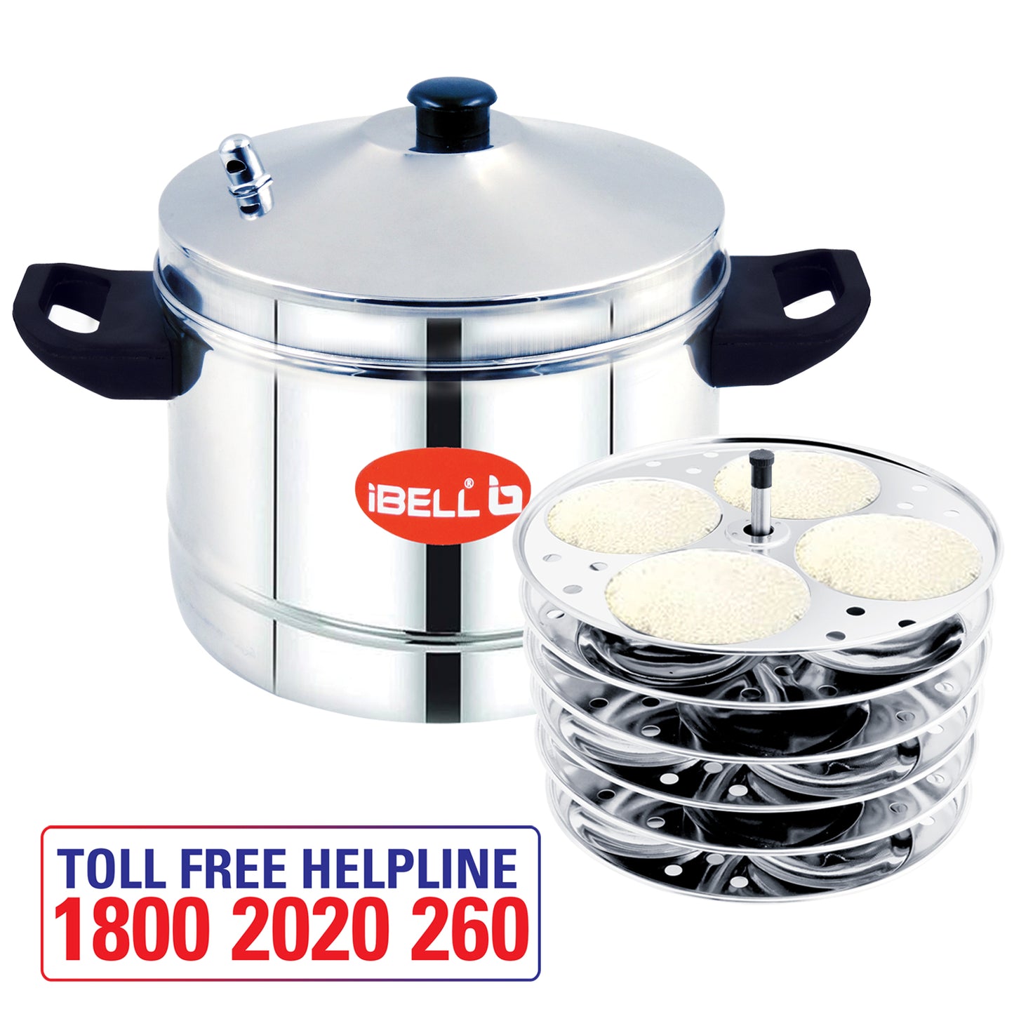 iBELL IBL6P24 Stainless Steel Induction and Gas Stove Base Idly Cooker, 6 Plates - 24 Idly, Silver