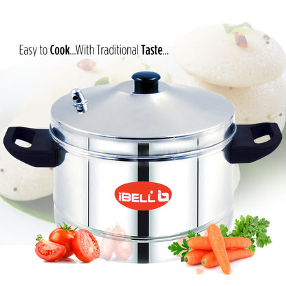 iBELL IBL6P24 Stainless Steel Induction and Gas Stove Base Idly Cooker, 6 Plates - 24 Idly, Silver