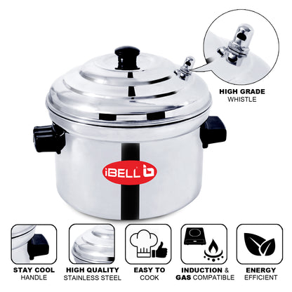 iBELL Stainless Steel Idly Cooker, Induction and Gas Stove Compatible Idli Maker (Silver; 16 Idlies) 4-Plates