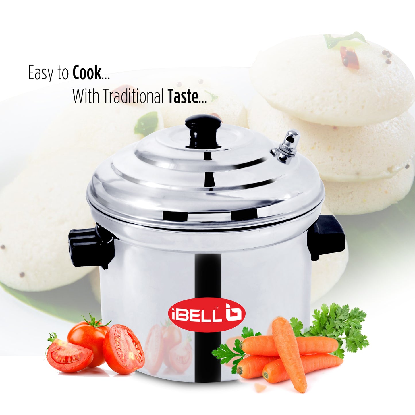 iBELL Stainless Steel 6 Plates Idly Cooker Pot,Induction and Gas Stove Compatible Idli Maker(24 Idlies)