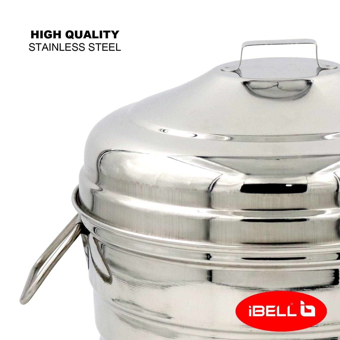 iBELL IP18P3 Stainless Steel High Food Grade Idly Pot, 3 Plates/18 Idly, Silver
