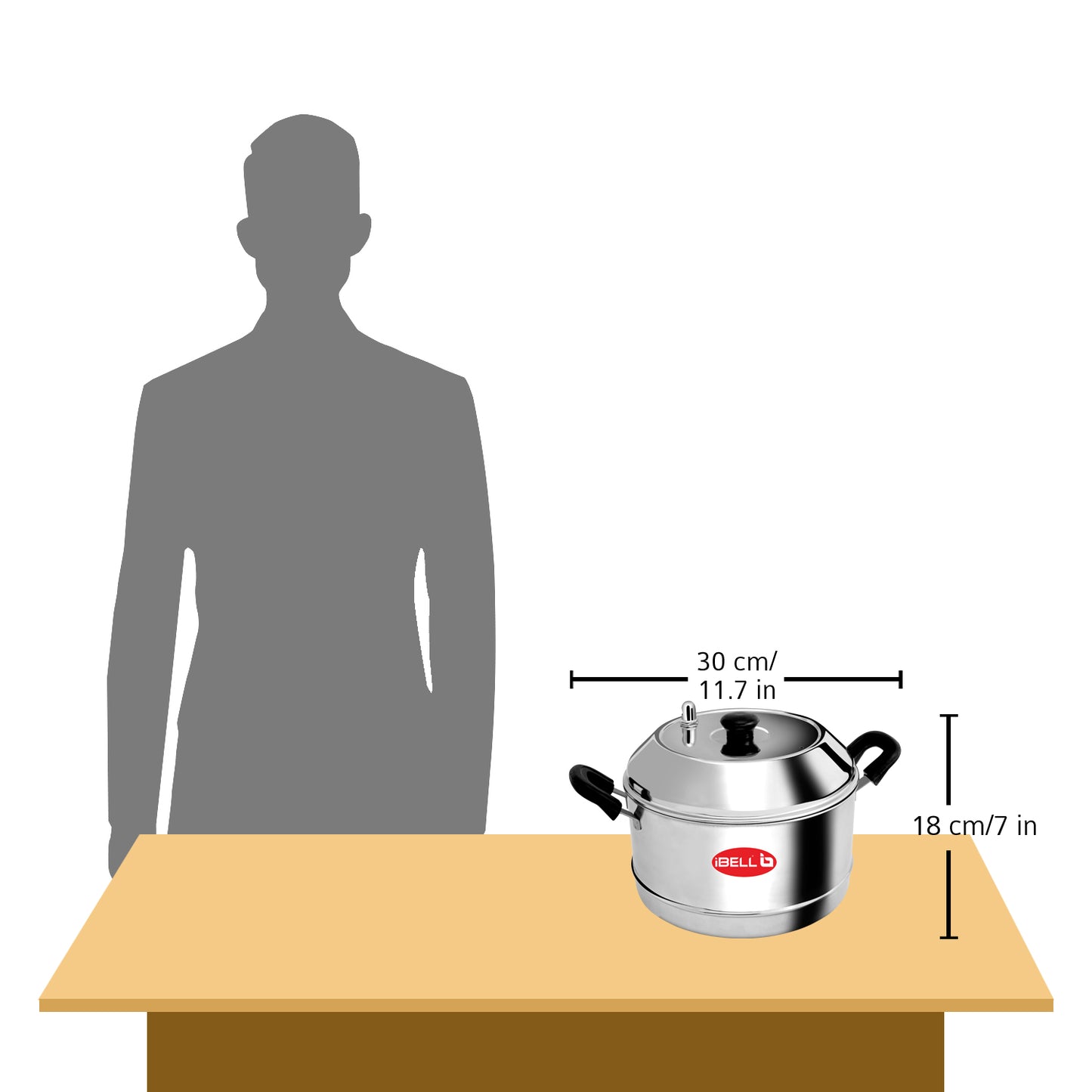 iBELL Outer Lid Idly Cooker Stainless Steel; Idli Maker with 4 Plates (16 Idlies), 5 Liter, Silver