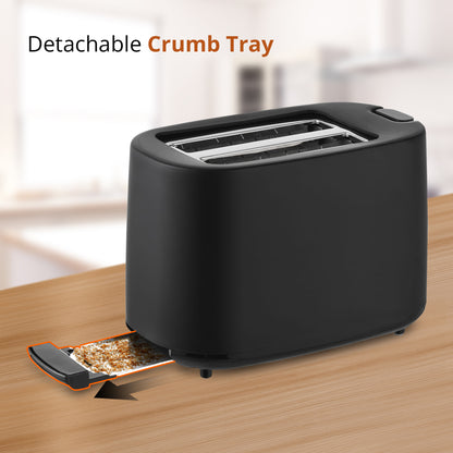 iBELL Toaster CrustoF20 Auto Pop-up Bread Toaster with Removable Crumb Tray, Auto Shutoff, Cancel Button, 7 Levels Browning Controller, Cord Storage, 750 Watts, 2 Year Warranty (Black)