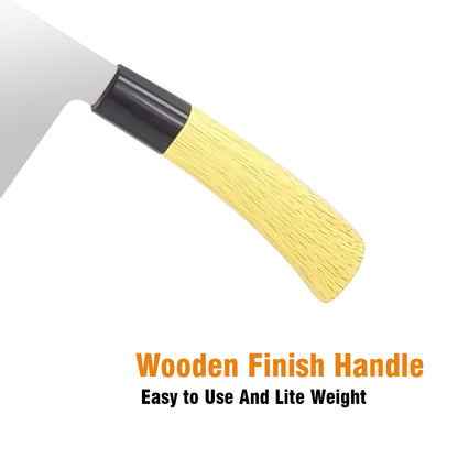 IBELL LS01 Premium Kitchen Knife with Wooden Finish Handle, Sharp Stainless Steel, Cutting Fruits, Vegetables and Meat (Silver)