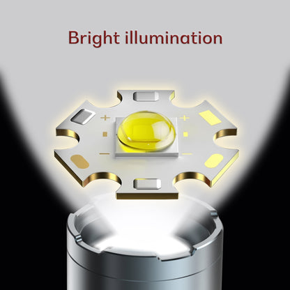 IBELL LUMINEX 800 Rechargeable Torch Light High Power, 6 Light Modes, Telescopic Zoom, Type C Charging, LED Flashlight, Super Bright & Long Distance Range, for Home, Outdoor & Emergency Use (Grey)