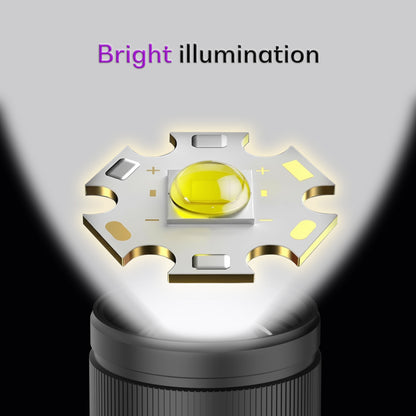 IBELL LUMINEX 900 Rechargeable Torch Light High Power, 3 Light Modes, Telescopic Zoom, Type C Charging, LED Flashlight, Super Bright & Long Distance Range, for Home, Outdoor & Emergency Use (Grey)