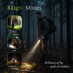 IBELL Luminex 600 Rechargeable LED Flashlight, 3 Modes Torch with Adjustable Zoom Focus, Type-C Charging, Bright Long-Lasting Light, Durable Portable Torch for Home, Camping & Outdoor Use