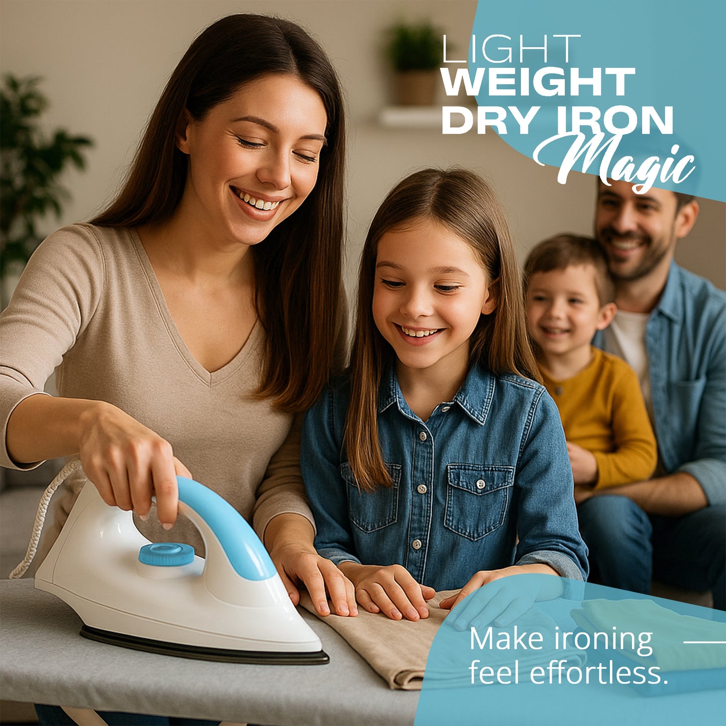 IBELL MAGIC 1000 Watts Dry Iron for Clothes with 3 Years Warranty, Non-Stick Soleplate, Adjustable Temperature Control, Shock Proof Body, Pilot Lamp Indicator, Compact and Lightweight Design