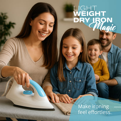 IBELL MAGIC 1000 Watts Dry Iron for Clothes with 3 Years Warranty, Non-Stick Soleplate, Adjustable Temperature Control, Shock Proof Body, Pilot Lamp Indicator, Compact and Lightweight Design