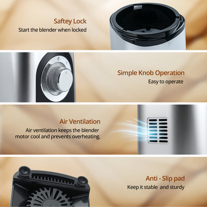 iBELL Juicer Mixer Grinder Chopper For Home, Smoothie Maker, 600W,2 Blades 3 Multipurpose Jars, 3 Modes, 100% Copper Motor, 24,000 RPM, Nutri Blender With Stainless Steel Blades (Silver)