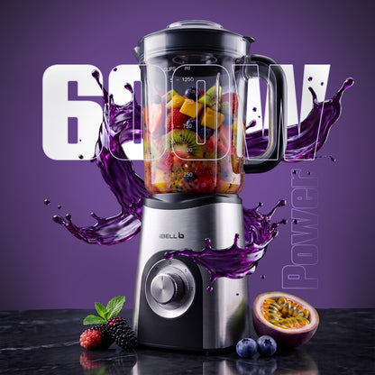 iBELL Nutri Core 5Q Plus 600W Nutri Blender Mixer Grinder & Juicer with 24000 RPM High-Speed Motor, 4 Multi-Purpose Jars with chopper, 2-Speed & Pulse Function for Smoothies (Silver)
