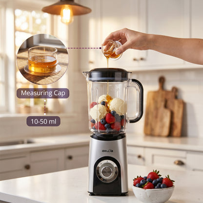 iBELL Nutri Core 5Q Plus 600W Nutri Blender Mixer Grinder & Juicer with 24000 RPM High-Speed Motor, 4 Multi-Purpose Jars with chopper, 2-Speed & Pulse Function for Smoothies (Silver)