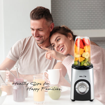 iBELL Juicer Mixer Grinder For Home, Smoothie Maker, 600W,2 Blades, 3 Modes, 5 Jars + Chopper, 100% Copper Motor, 24,000 RPM, Nutri Blender With Stainless Steel Blades (Silver)