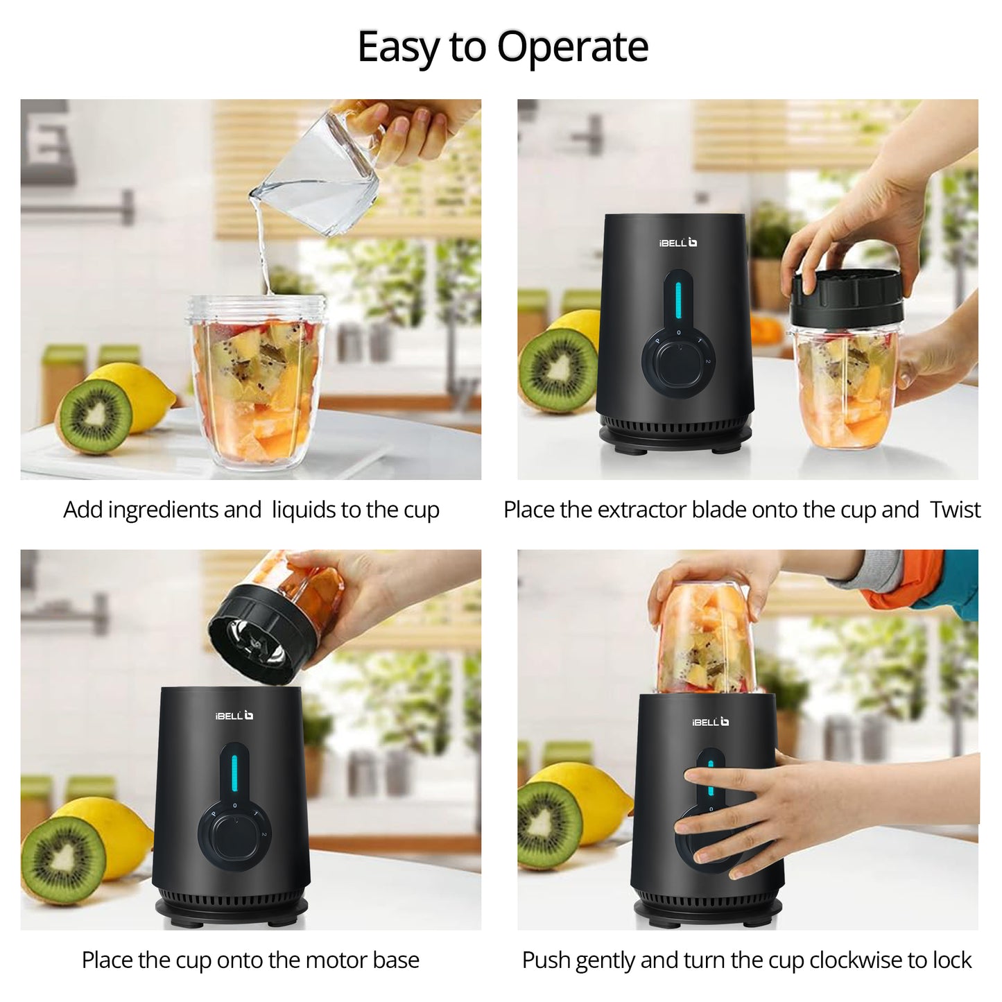 iBELL NUTRIMAX500X Nutri Blender - Smoothie Maker with 5 Jars, 2 Blades, 2 Year Warranty, 3 Modes, 600 Watts, 24000RPM, 100% Copper Motor with 5 Jars and SS Blades (Black)