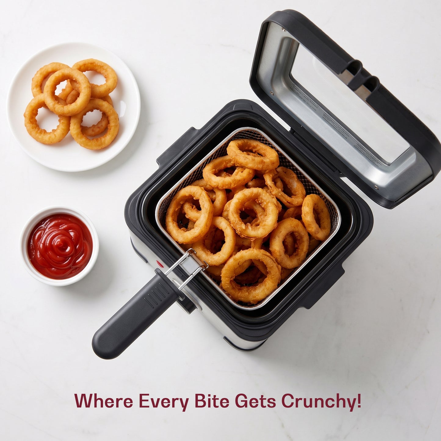 iBELL OILKING200 Electric Deep Fryer | 2 Litre Oil Capacity | Stainless Steel | Adjustable Temperature Control | Single Tank Fryer with Lid & Handle Basket (Silver)