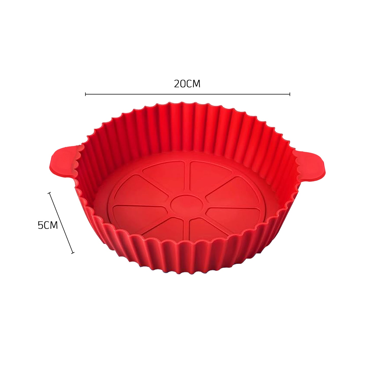 IBELL SILICONE70G Round Silicone Tray for Air Fryer/Oven, Heat Resistant, Flexible, Raised Edge, Reusable, Washable Tray with Handles (Pack of 2)