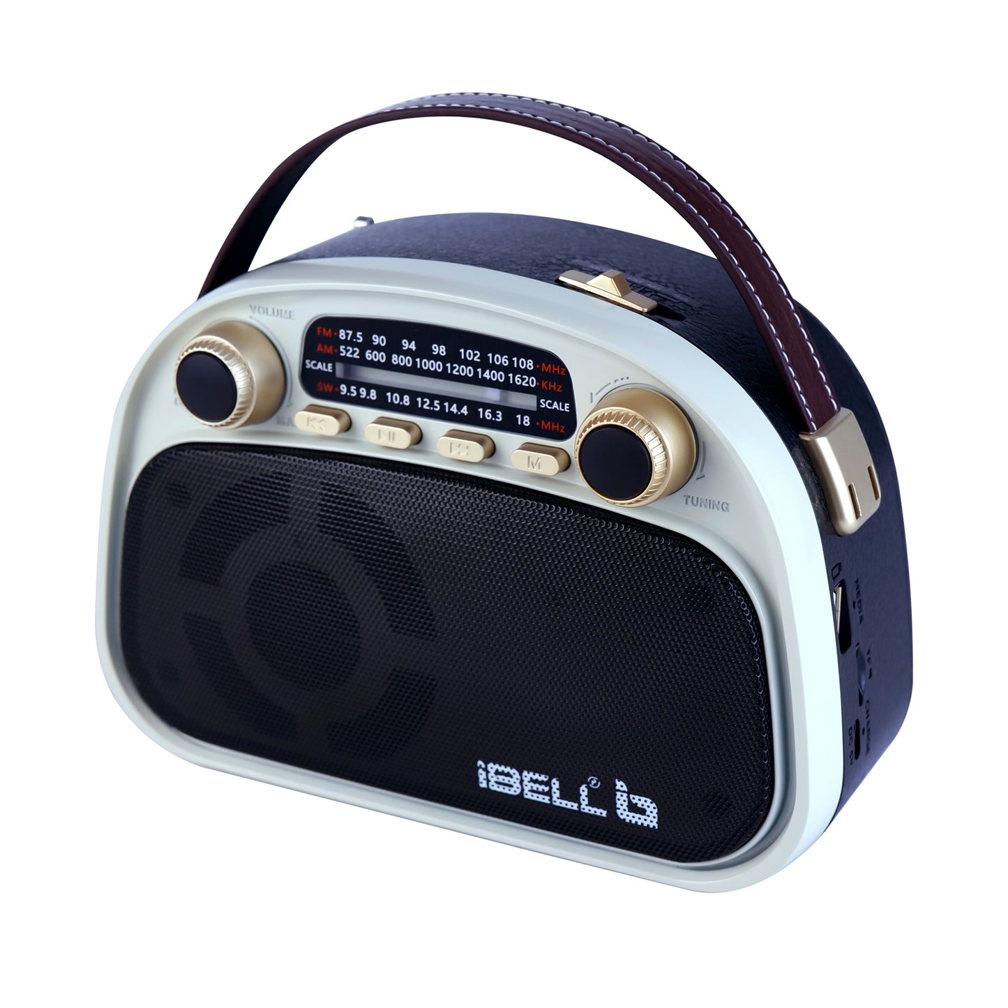 IBELL RHYTHM800 BT Portable FM Radio with Bluetooth Speaker, USB, SD Slot, MP3 Player, Rechargable Battery, Telescopic Antenna & Dynamic Speaker, 3 Band (Black)