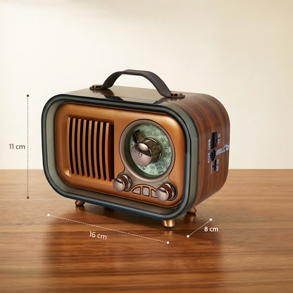 IBELL Rhythm 750 Retro Bluetooth Speaker with 3 Band AM/FM/SW Radio, AUX Input, USB & TF Card Slot, Telescopic Antenna, Dynamic Light, Portable Wireless Music System, DC 5V Power (Wood Finish)