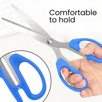 iBELL S100 Stainless Steel Scissors, Ergonomic Design, Multi-Function, Perfect for Home & Kitchen Use (Blue)
